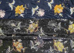 Cheap Embroidery Sequin Lace Fabric with 3D Elegant Multi Colored Flowers Pattern for sale
