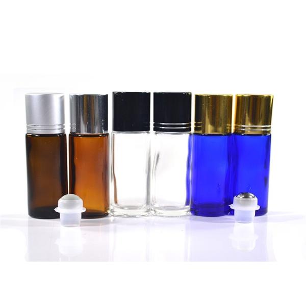 Empty Frosted Clear Glass Roller Bottles Customized Color Convenient And