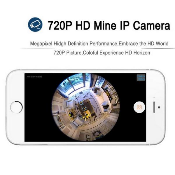 EC5 720P Fisheye Panorama WIFI P2P IP Camera IR Night Vision CCTV DVR Wireless Remote Surveillance on iOS/Android App