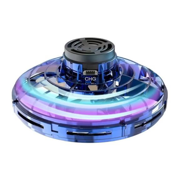 2023 New LED Hand Operated Mini UFO Drones Spinning Top Rotate Fidget Flying Spinner for Kids