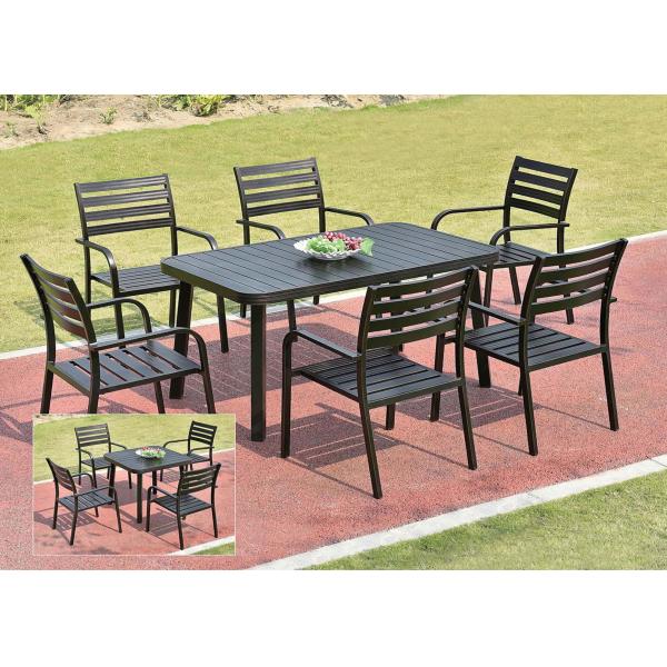 Garden Metal Dining Set / Cast Aluminum Outdoor Furniture Table And Chair