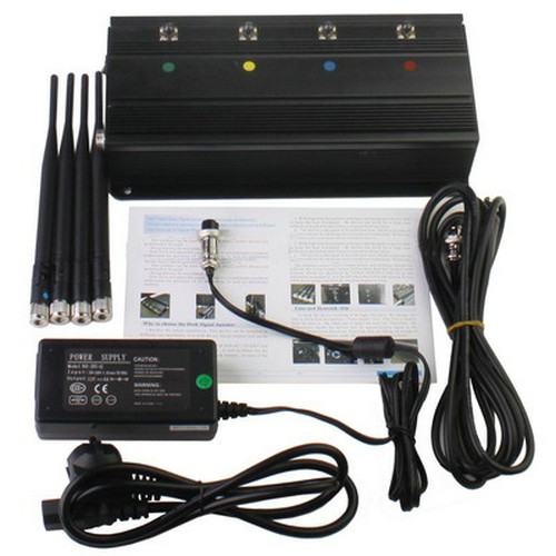 Vehicle Mounted Desktop 4 Antenna Mobile Phone 3G GSM CDMA Jammer W/ 10 Watt & 40M Range