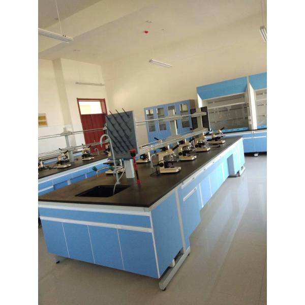 White Wood Lab Workbench Furniture With Steel Frame For High School / Hospital