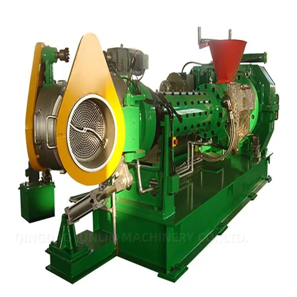 Hydraulic Double Head Rubber Strainer Machine / Butyl Reclaimed Rubber Sheeting