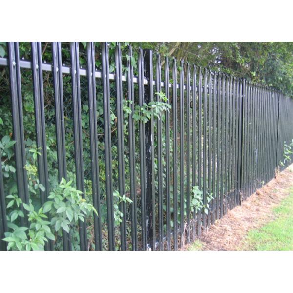 Powder Coated Tubular Steel Fencing Palisade Steel Picket Fence 65*2.0mm