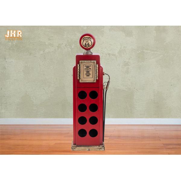 Antique Wood Wine Rack Decorative Storage Cabinets MDF Floor Wine Rack 8 Bottle Red Color
