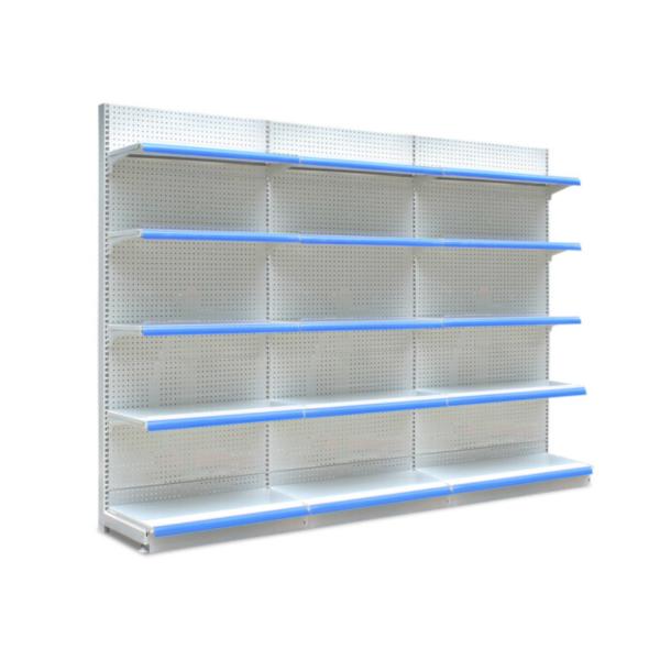 Wall Mounted Supermarket Display Shelving Single Sided Gondola Shelving Waterproof