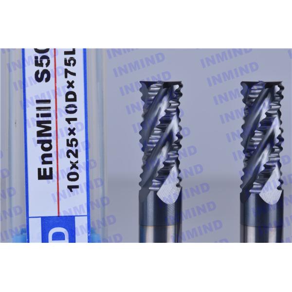 AlTiN Coated Milling Machine Tool Bits , Middle Speed Aluminum Cutting End Mills