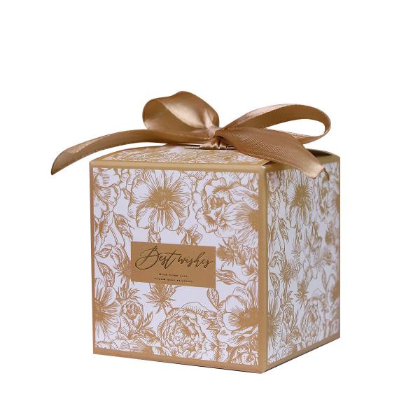 Small Business Packaging Solution Recycled Materials and Gold Foil Printing Flower Box