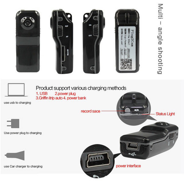 MD81S WiFi Camera iOS/Android Wireless IP P2P Surveillance Camera Spy Hidden TF DVR MD99S