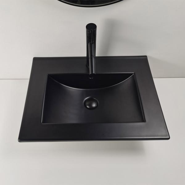 24.02 Vanity Top Bathroom Sink Matt Black Vanity Basin Vessel