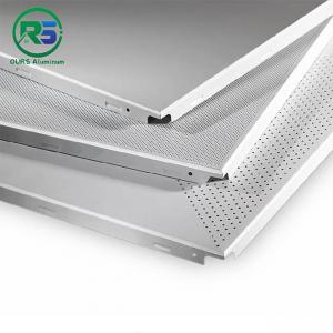 Cheap Waterproof White Metal Clip In Ceiling Tiles 0.6mm Perforated Metal Ceiling Panel For Office for sale