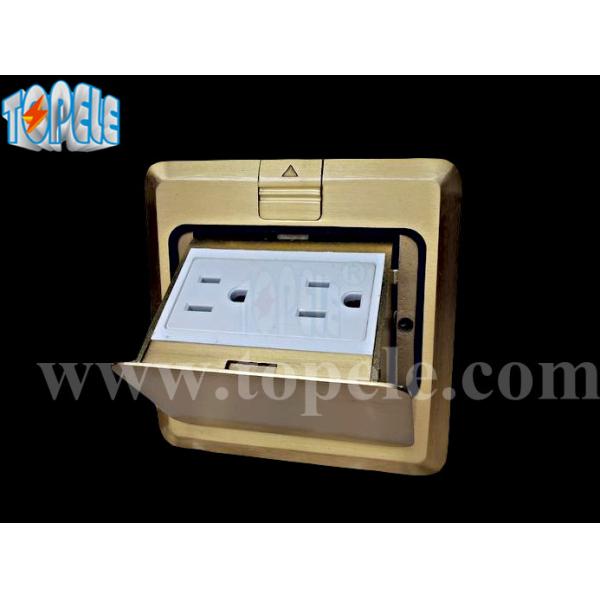 Square Panel Copper / Round Aluminum Aloy POP-up Type Floor Socket GFCI Receptacles OEM