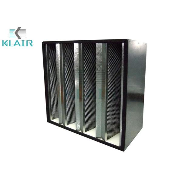 V Bank Activated Charcoal Filter , High Capacity Carbon Odor Filter Class 2
