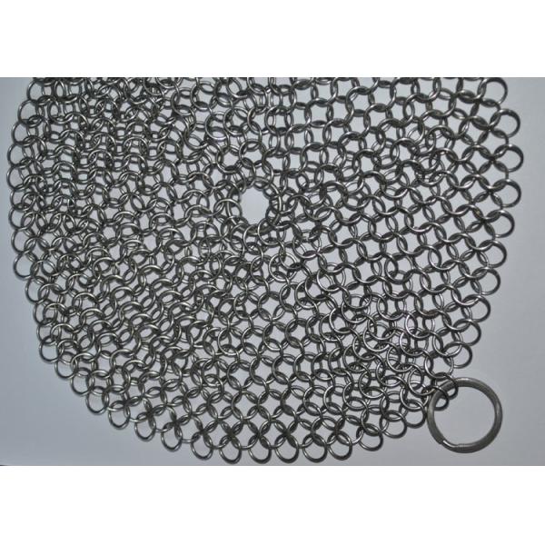 7X7 Inch 316 SS Ringer Cast Iron Cleaner / Wire Mesh Scrubber Round Shape