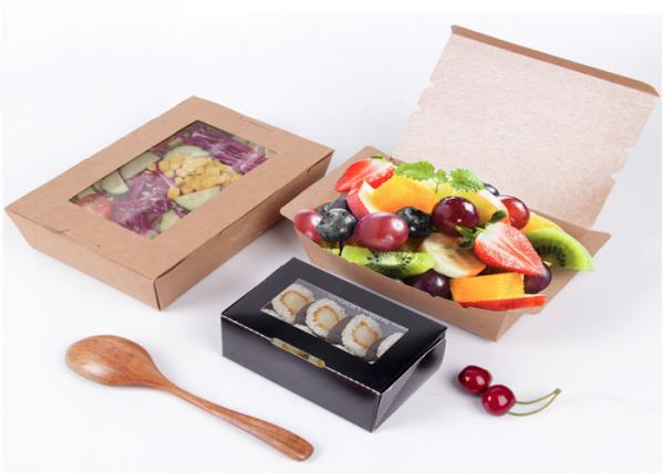 Quality Disposable fruit salad container, take away paper salad box packaging wholesale