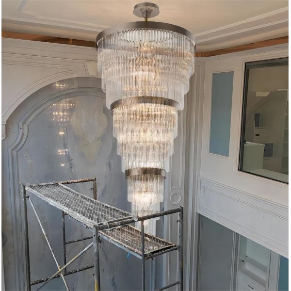 Nordic Purple Crystal Chandelier Lighting For Staircase Hotel Custom Wedding Large Lobby
