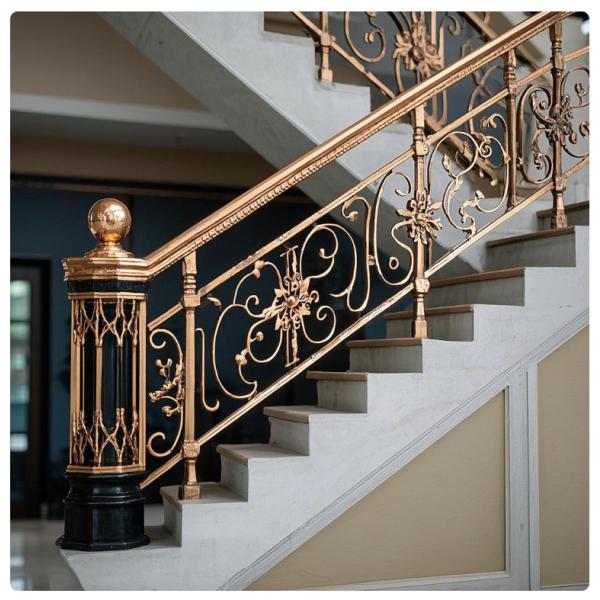 Modern Stair Railing System with Tempered Glass and Galvanized Metal Frame