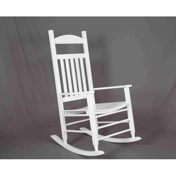 White Rocking Chair Wooden Outdoor Furniture Hollow Design For Relaxing