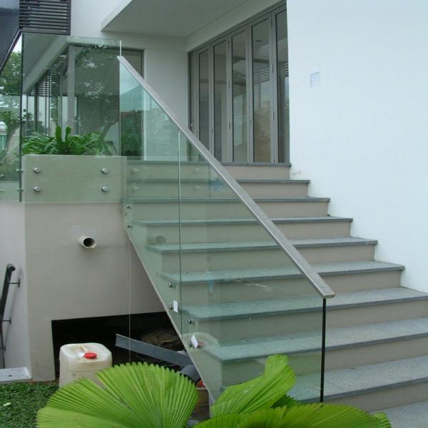 House Villa Decoration Aluminum Glass Railing System Balustrade Stair Rail Custom