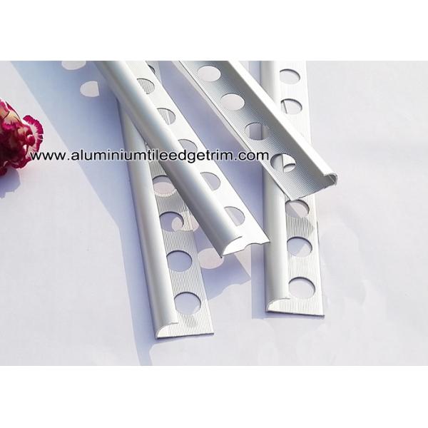 Ceramic Wall Rounded Corner Aluminium Tile Edge Trim / Profiles Silver Matt