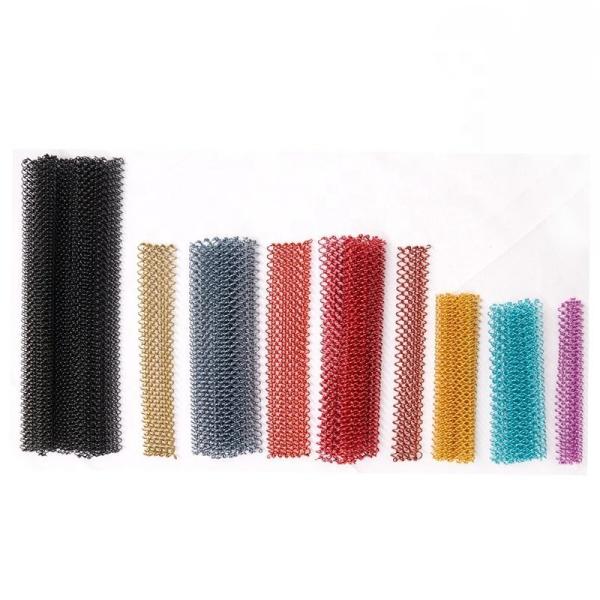 Colorful Decorative Metal Coil Drapery Chain Link Mesh Curtain