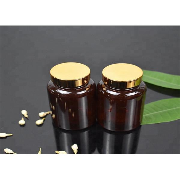 Amber 190cc Empty Pill Bottles , Aluminium Screw Cap Plastic Medicine Bottles