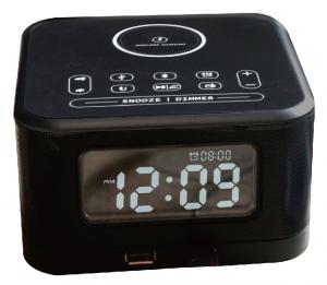 China Wireless Charging Hotel Alarm Clock Electric Radio Alarm Clock 10M 65dB on sale