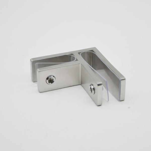 Stainless steel Glass connector 90 degree RS2314 plus, 70X25mm, thickness 5mm, SS304 satin, mirror, black
