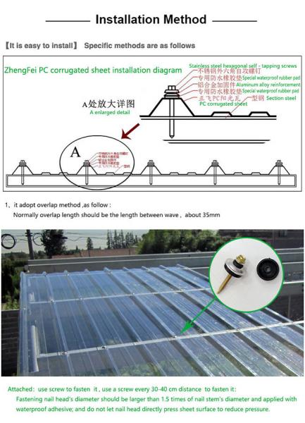 Anti Aging Polycarbonate Corrugated Clear Roofing Sheets