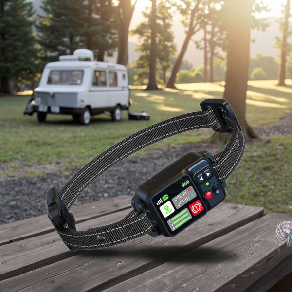 Smart GPS Pet Electronic Fence Dog Wireless Outdoor IPX7 Waterproof Rechargeable Nylon Fashion Anti-Lost Electric Shock Collar