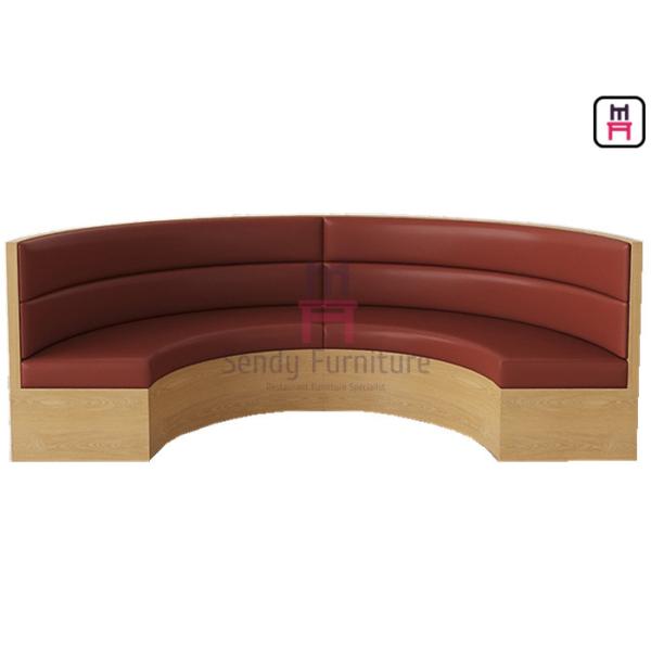 Round 2.8cbm Tufted Wood Restaurant Booth Plywood PU Leather Material