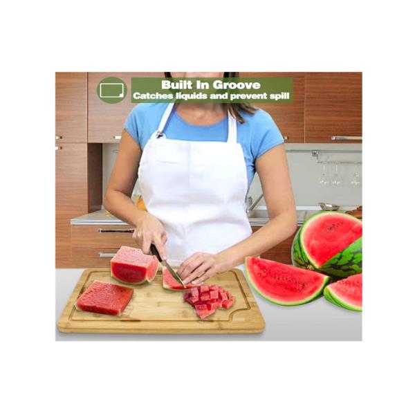 Modern Unique Bamboo Wood Block Chopping Board 2 Color Design Non Stick