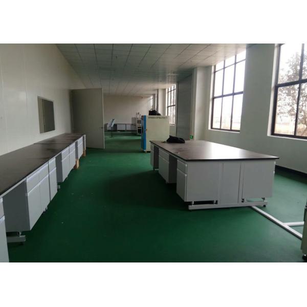 White Wood Lab Workbench Furniture With Steel Frame For High School / Hospital