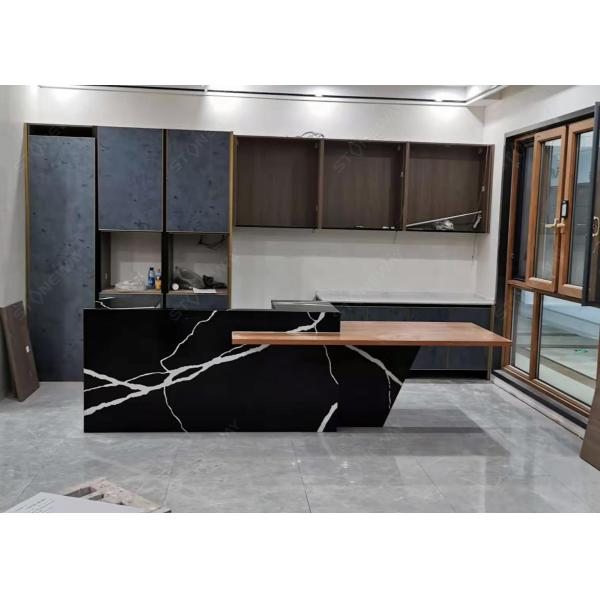 Black And White engineered stone countertops Composite Stone Kitchen Worktops