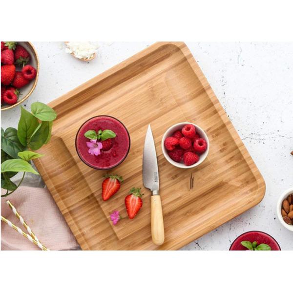 Food Level Multifunction Bamboo Cheese Cutting Board Large Square Shaped 13x13"