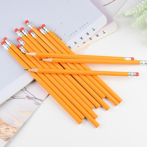 School Student Art Sketch Writing Pencil HB Hexagonal Barrel Yellow Wooden Pencil