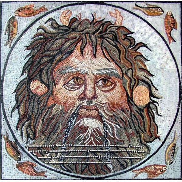 Livingroom Oceans God  Mosaic Art Patterns Mosaic Wall Tiles Marble Material