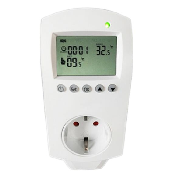 16A Household Programmable Digital Heating Floor Room Thermostat Plug
