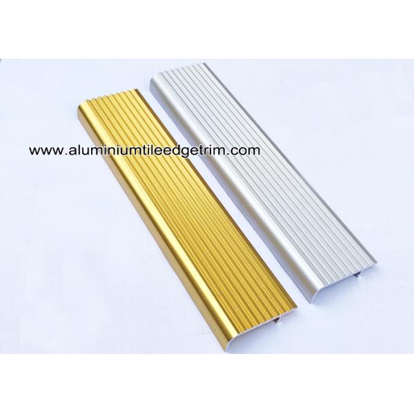 F Type Toothed Anti - Skid  Metal Aluminum Stair Nosing For Tile