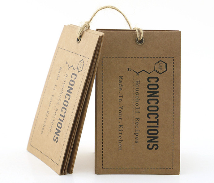 Buy cheap Biodegradable CMYK 300gsm Kraft Paper Hang Tags For Jeans 50x90mm from wholesalers