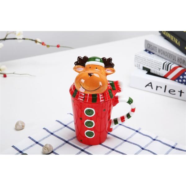 Cartoon Three Dimensional 400ml Christmas Ceramic Mugs
