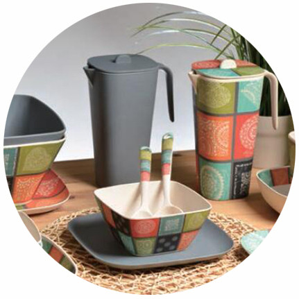 BIO-DEGRADABLE BAMBOO FIBER BOWL, UNIQUE, NATURAL TEXTURE, NONTOXIC AND HEALTHY