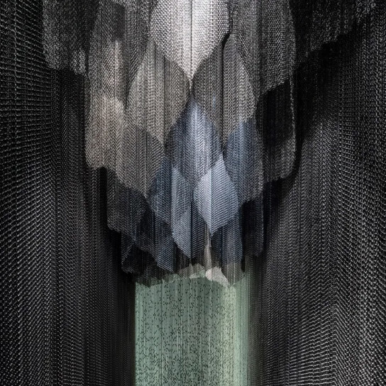 Semi Private Rectangular Aluminium Chain Door Fly Screen Curtain For Doorways