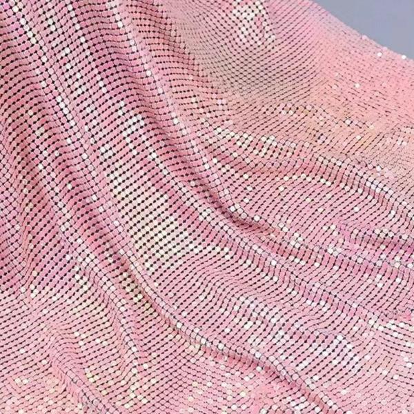Sparkling Metal Sequin Fabric Eco Friendly For Interior Decoration