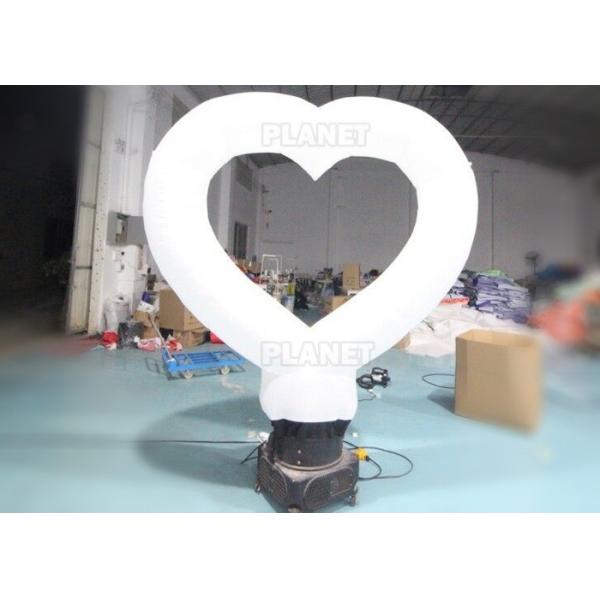 190T 3m White Ground Led Inflatable Love Heart Balloon