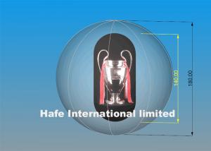 Cheap 2.5m High Standard PVC Air Balloon Advertising With Champion Trophy Inside for sale