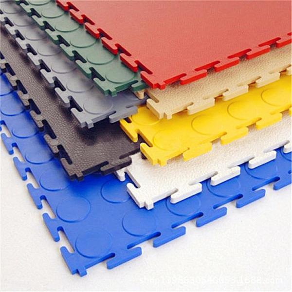 Colorful 6.5mm Garage Tiles PVC Interlocking Floor Tiles For Garage