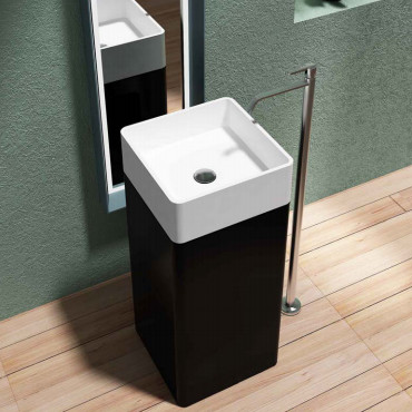 High Gloss Freestanding Vanity Basin Non Porous Home Hotel Use