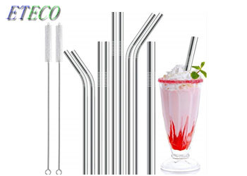Silver Reusable Stainless Straw For Cocktail Sipping Bars Summer Cool Drinking